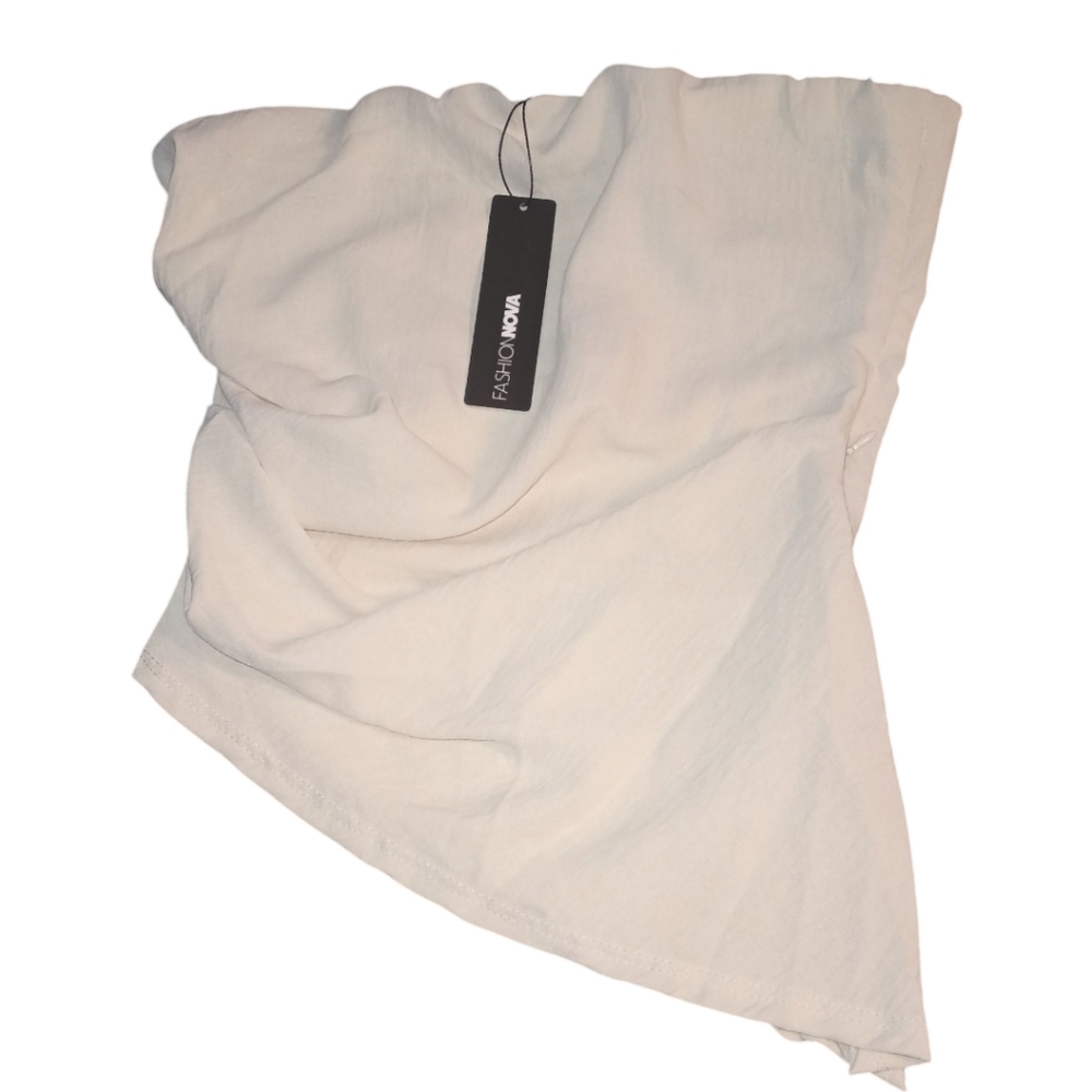 Women's L Valerie Asymmetrical Satin Halter Top - Picture 2 of 13
